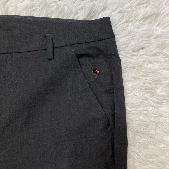Kit and Ace Womens Crop Dress Pants Black Size 35x24 Trousers Gold Zipper Detail - Picture 2 of 12